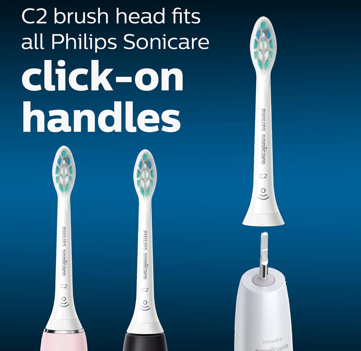 Philips Sonicare Optimal Plaque Control Vervangende Tandeborselkoppe, HX9024/65, BrushSync™ Tegnologie, (Wit) 4PK