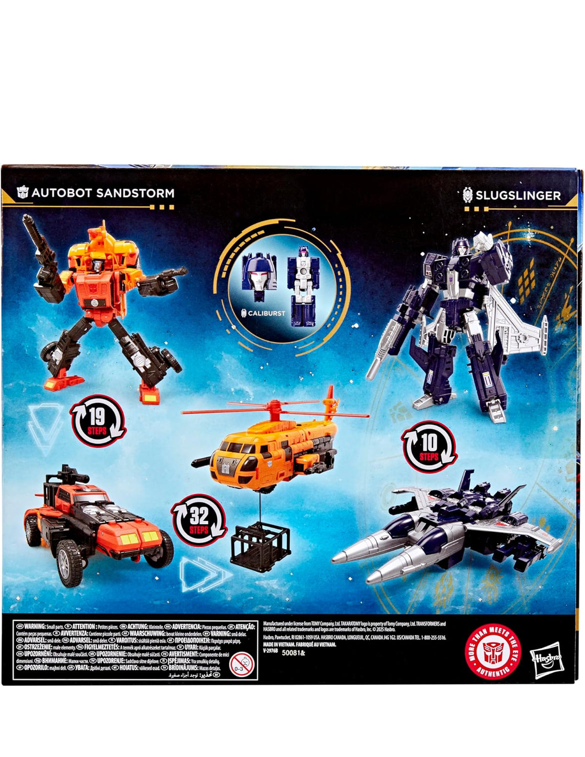 TRANSFORMERS Age of The Primes Wreck 'n Doom Collection 2-Pack, 7.5-Inch Autobot Sandstorm and 5.5-Inch Slugslinger Action Figures, Robot Toys, 8+