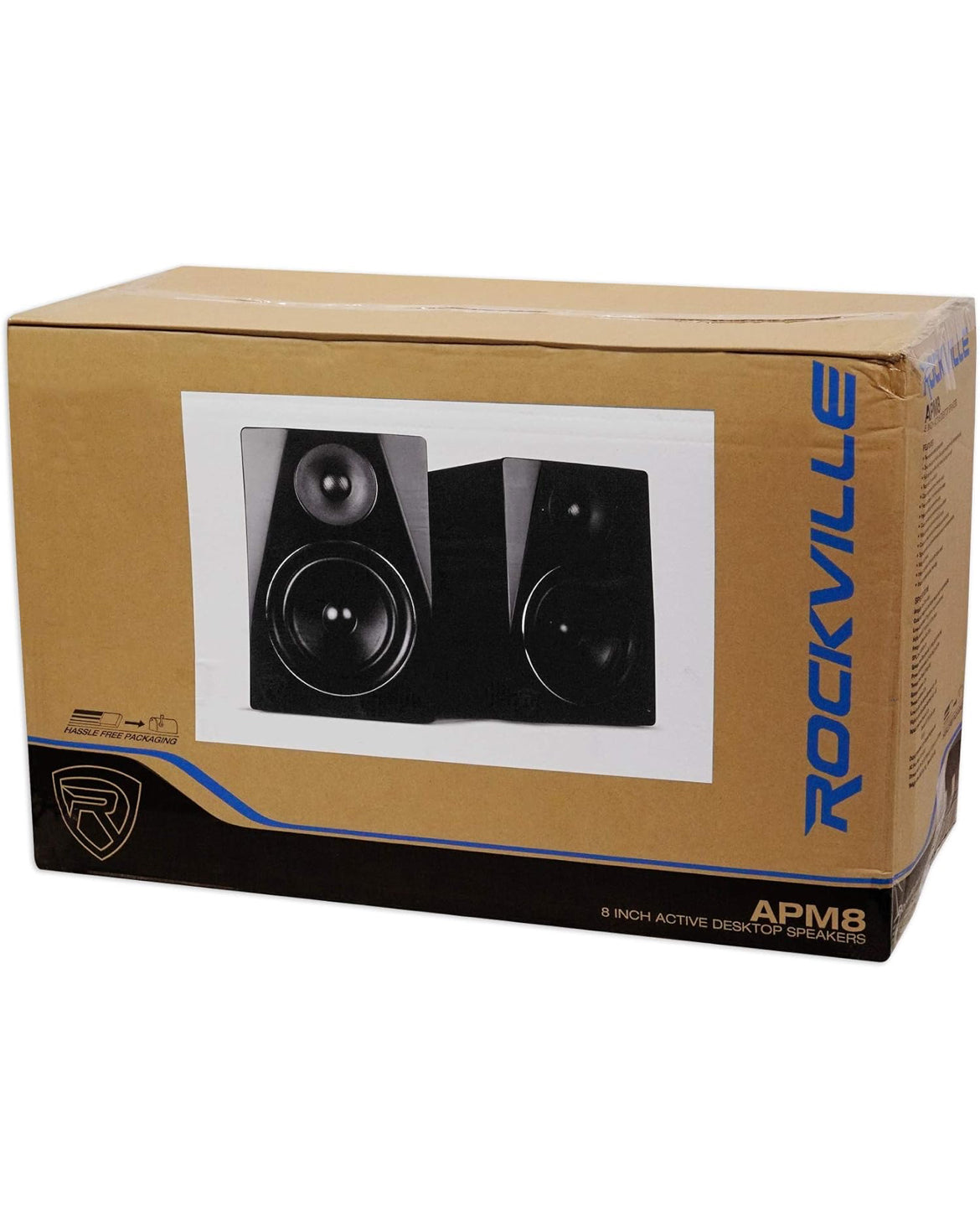 Rockville Pair APM8B 8" 2-Way 500 Watt USB Studio Monitors+36" Stands+Pads