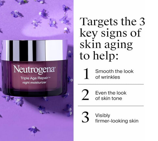 Neutrogena Triple Age Repair Nag Ges Vogroom met Heksinol & Vitamien C, Anti-Kreukelroom - (1.7 oz)