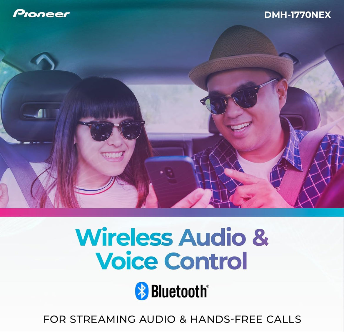 Pioneer 6.8" Capacitive Touchscreen Double Din Car StereoDigital Multimedia Receiver, Wired CarPlay & Android Auto, Bluetooth, Backup Cam, FLAC, AM/FM, Front/Rear/Sub RCA Preouts