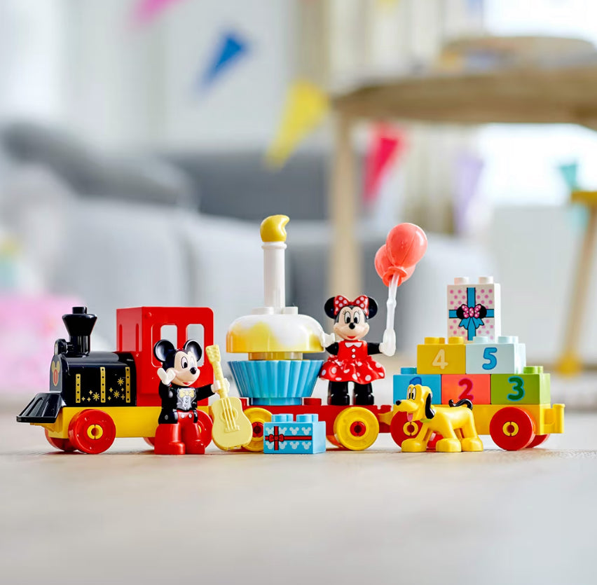 LEGO DUPLO Disney Mickey & Minnie Muis Verjaardagstrein Speelding – Boublokke vir Kleuters, Ouderdom 2+