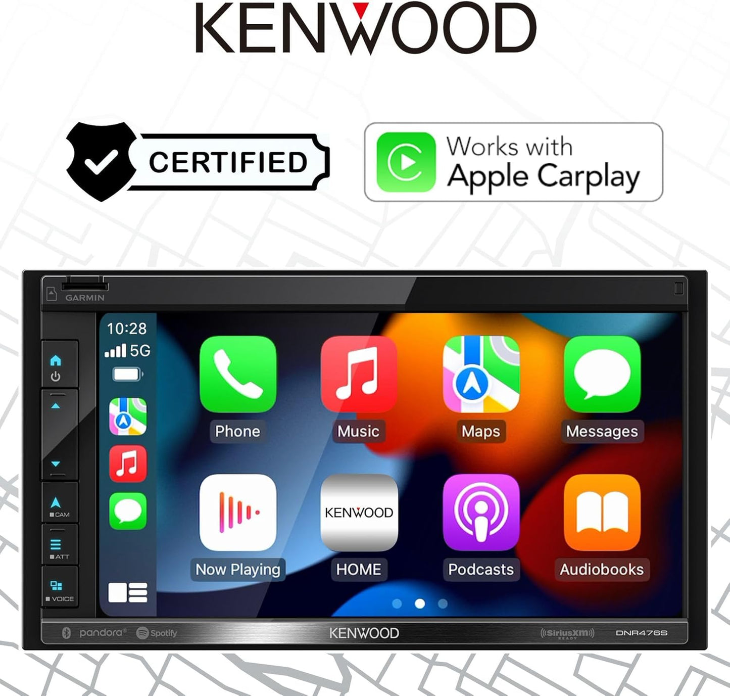 KENWOOD 6.8" Car Stereo, Garmin NAV Built in, Inrix Traffic Service, CarPlay and Android Auto, Bluetooth, (Does Not Play DVD's)