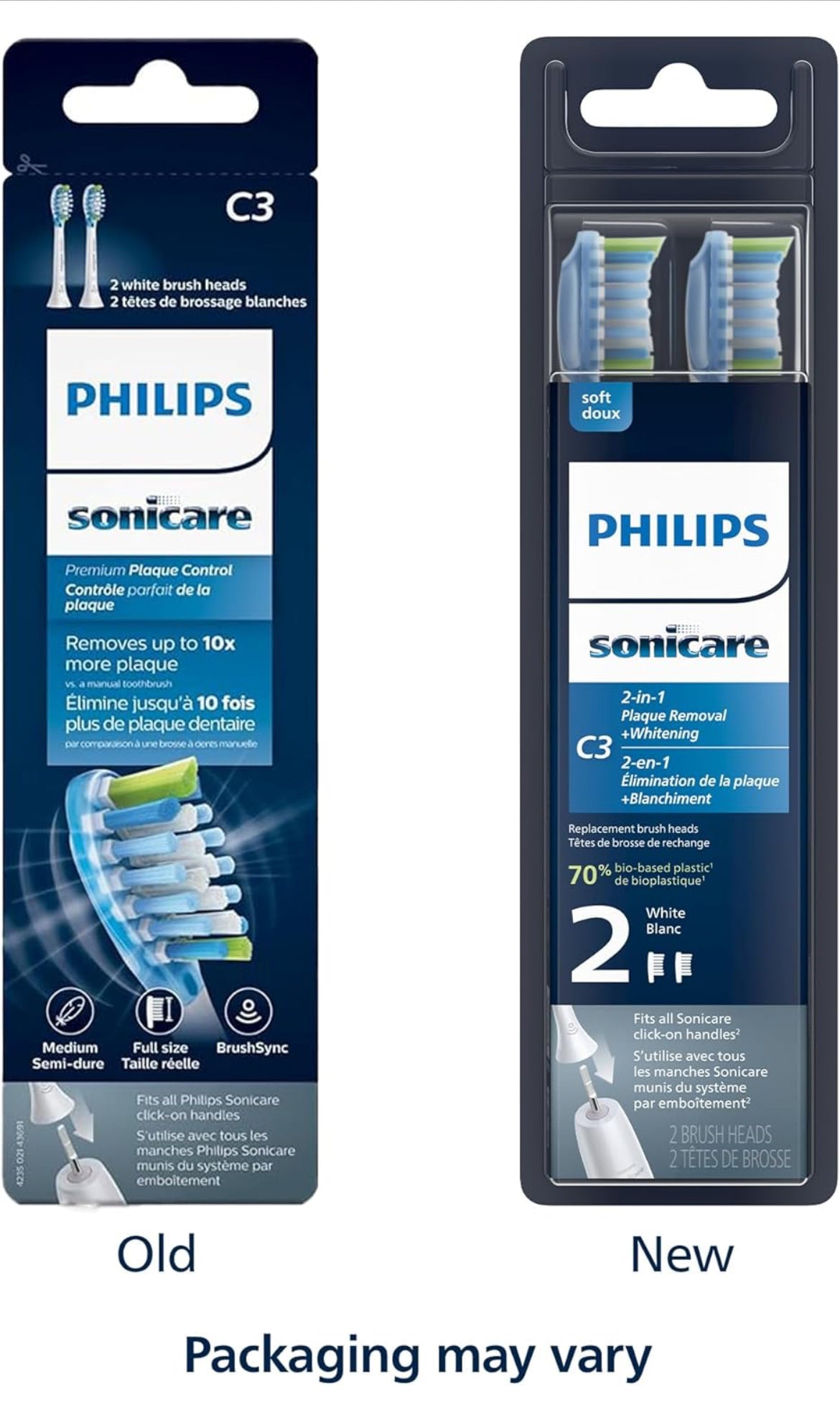 Philips Sonicare Egte C3 Premium Plaasbeheertandeborselkoppe 4 Borselkoppe (Swart) HX9044/95