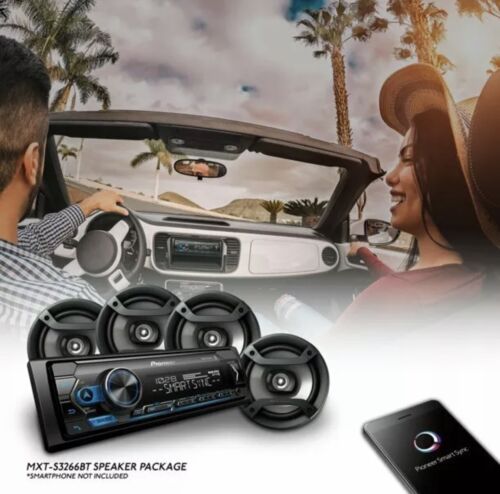 Pioneer Single Din Bluetooth Digital Media Car Stere and 6.5" Coaxial Speakers