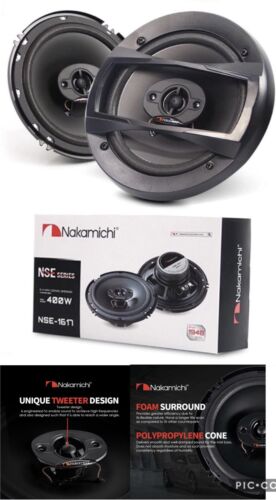 NAKAMICHI NSE1617 6" 400W Max 4-Way High Density Surround Coaxial Car Speakers