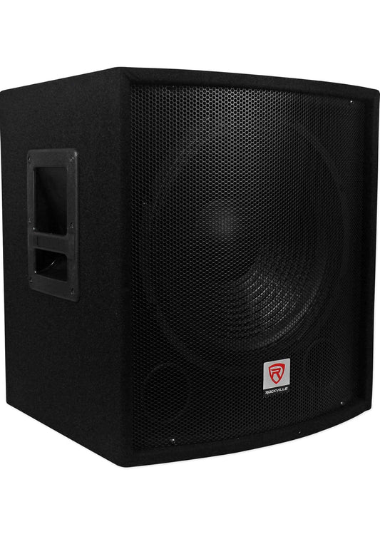 Rockville SBG1158 15" 800W Passiewe Pro DJ Subwoofer, MDF-kas/paalmontering, Swart