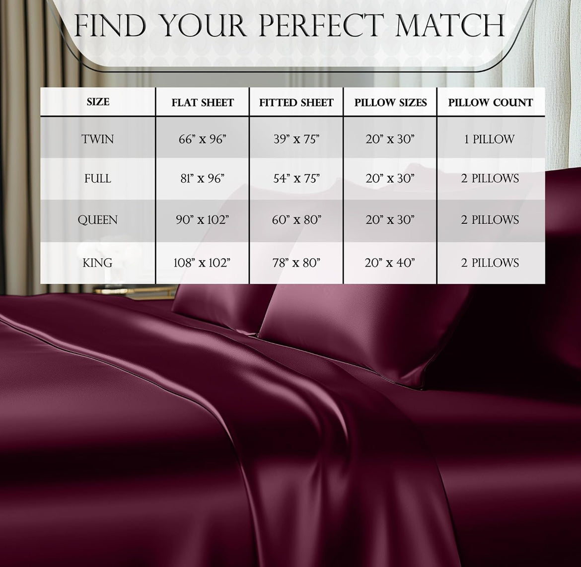 DECOLURE Satin Bed Sheets - 3 Piece Luxury Silky Twin Size Bedding Set - Softer Than Silk, Wrinkle-Free with 15” Deep Pocket Fitted Sheet, Perfect for Hair & Skin, Gifts for Women (Rosewood)