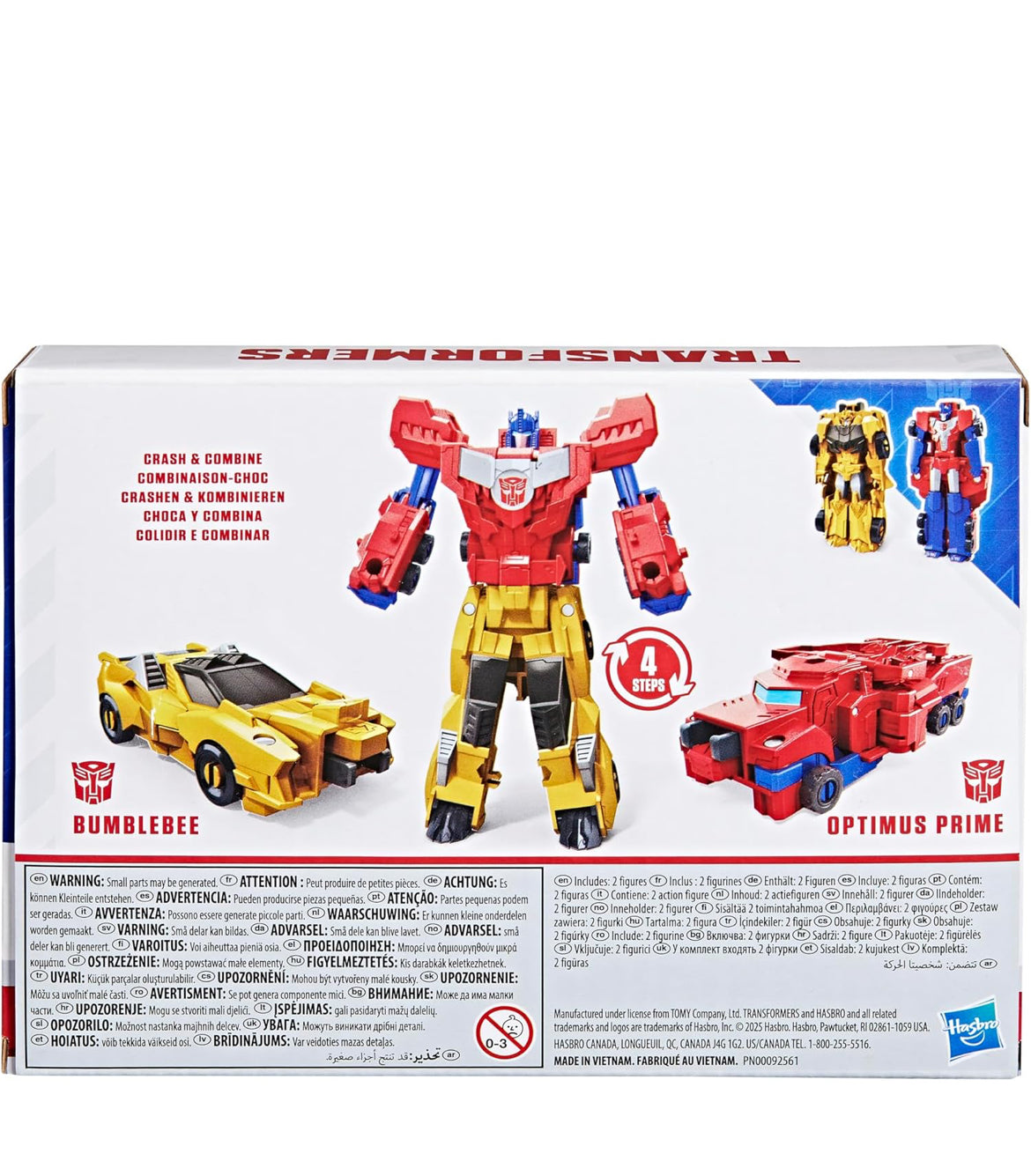 Transformers Crash & Combine Heroes, 3.75-Inch Converting Bumblebee and Optimus Prime Action Figures, Robot Toys for Kids 6 and Up (Amazon Exclusive)