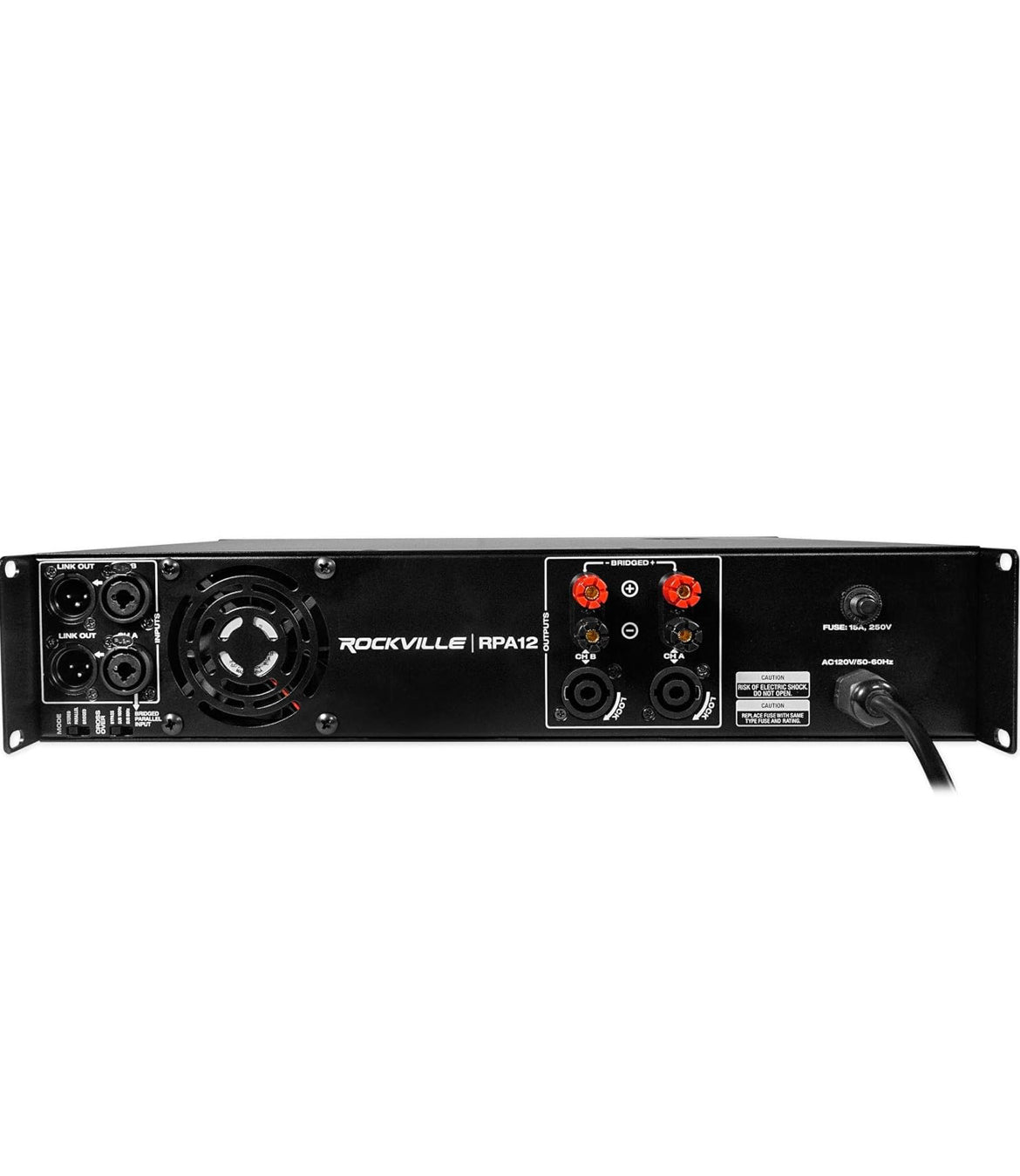 Rockville (2) SBG1158 15" Pro DJ PA Subwoofers+5000w 2-Kanaal Versterker+Kabels