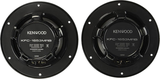Kenwood KFC-1653MRB 6.5" Swart Mariene 2-rigting Luidsprekers 150 Watt