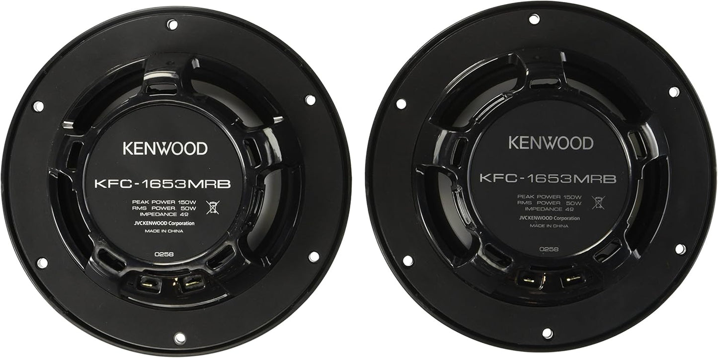 Haut-parleurs marins bidirectionnels noirs Kenwood KFC-1653MRB 6,5" 150 W