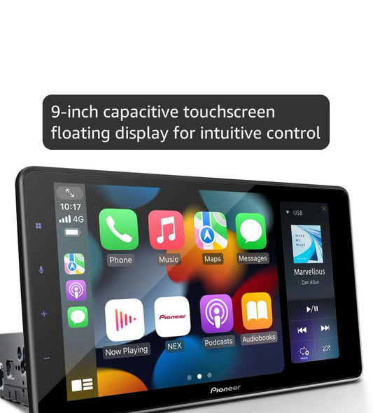 Pioneer 9" Capacitive Touchscreen Floating Display Car StereoDigital Multimedia Receiver, Wireless Apple CarPlay & Android Auto, Amazon Alexa, Bluetooth, FLAC, Backup Camera, HD Radio
