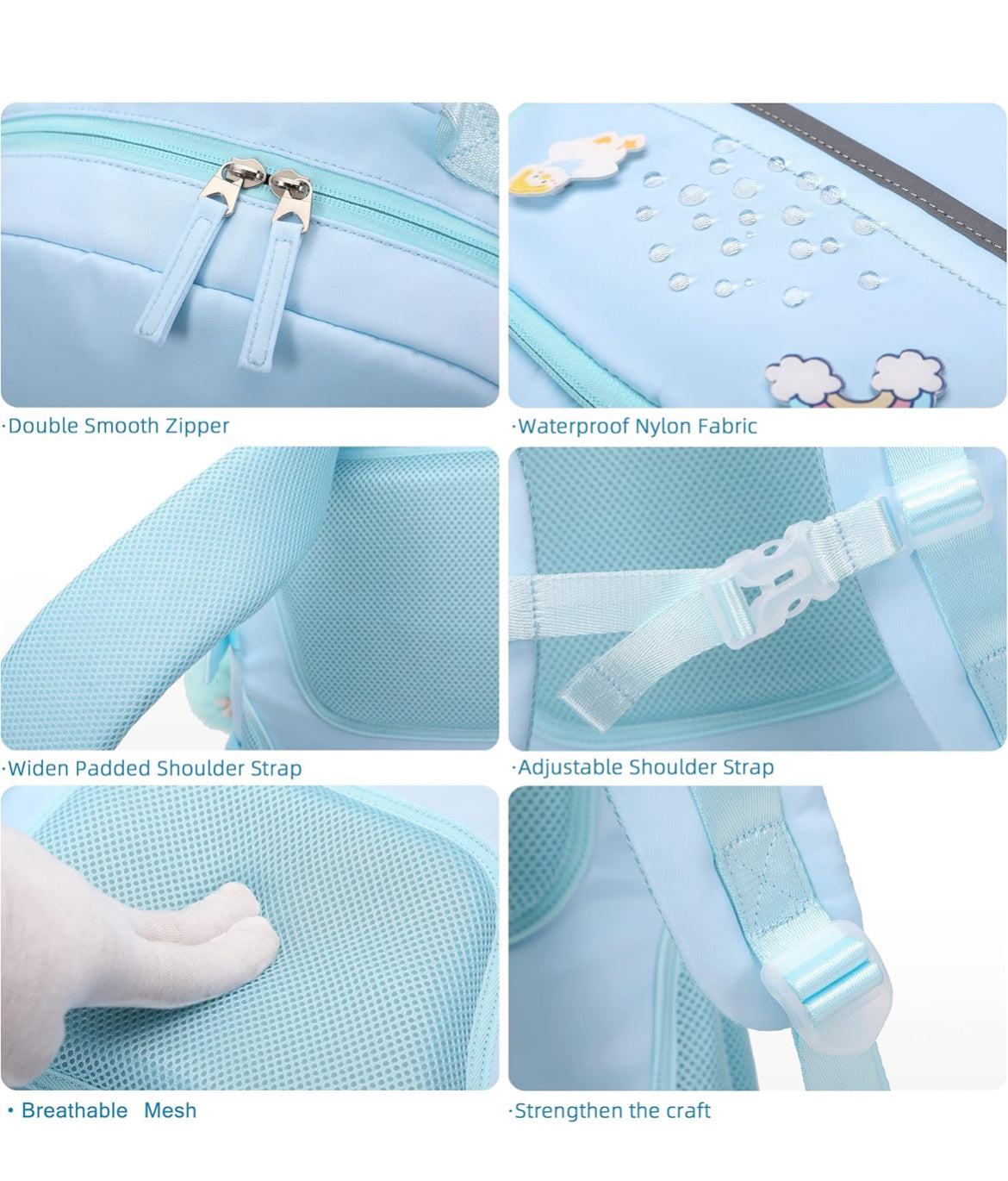 Backpack for Girls, 15.6 Inch Laptop School Bag Kids Kindergarten Elementary College Backpacks Large Bookbags for Teen Girl Women Students Casual Travel Daypacks (Blue)