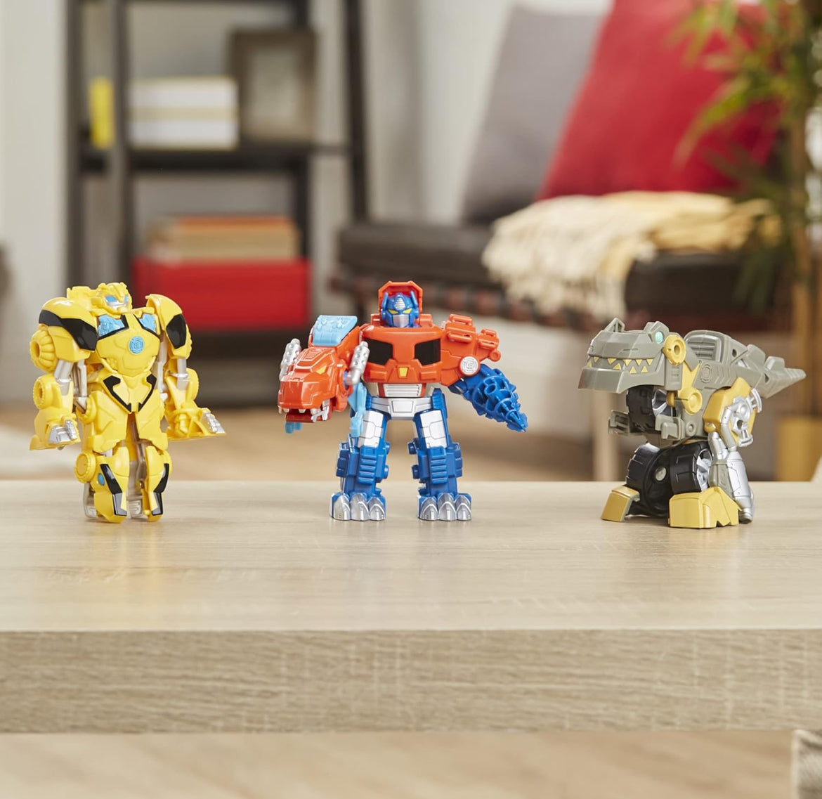 Transformers Playskool Primal Team-Up 3-Pack with Optimus Prime,Bumblebee, and Grimlock Converting Dinosaur Figures, 4.5-Inch Toys, Ages 3 and Up (Amazon Exclusive)
