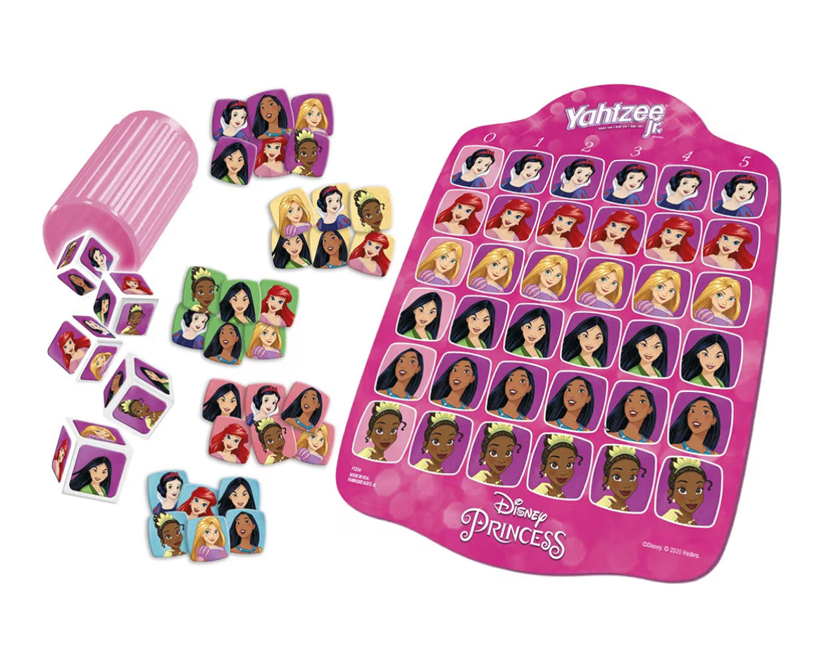 Hasbro Gaming Yahtzee Jr.: Disney Princess Edition Board Game for Kids - Counting and Matching Game for Preschoolers