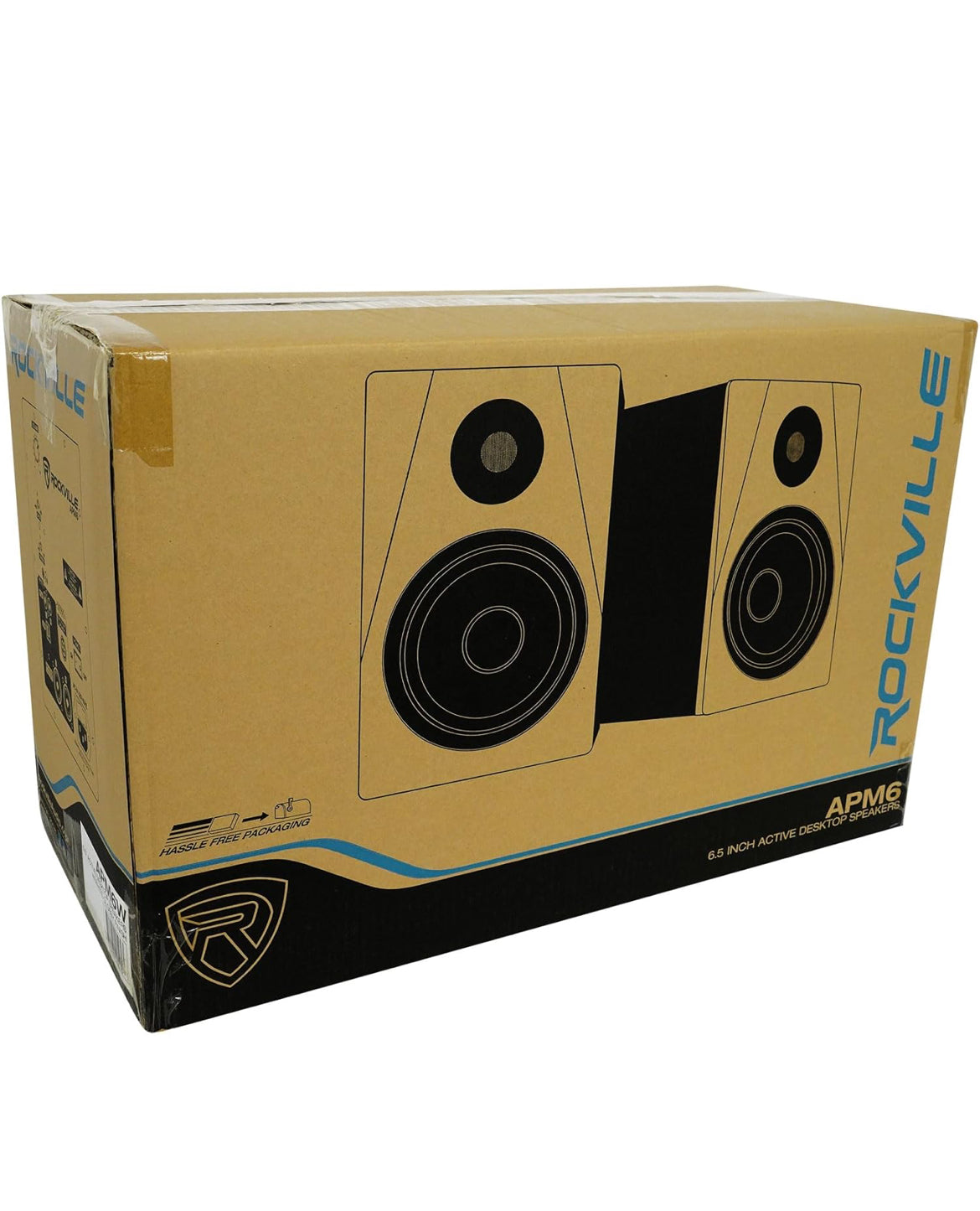Rockville (2) APM6W 6.5" Powered Studio Monitors+Active 10" Subwoofer+Stands+Pads