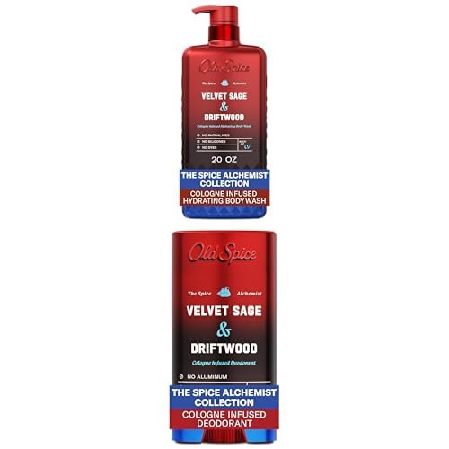 Bundle of Old Spice Body Wash Velvet Sage + Driftwood Scent & Old Spice Aluminum Free Deodorant Velvet Sage + Drift Wood Scent