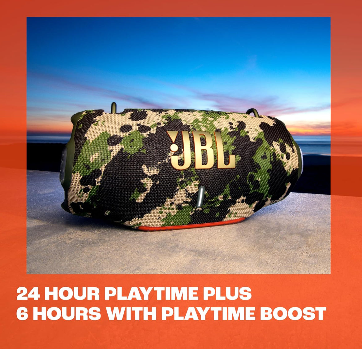 JBL Xtreme 4 - Portable Bluetooth Speaker, Powerful Sound and Deep Bass, IP67 Waterproof, 24 Hours of Playtime, Powerbank, PartyBoost for Multi-Speaker Pairing (Camo)