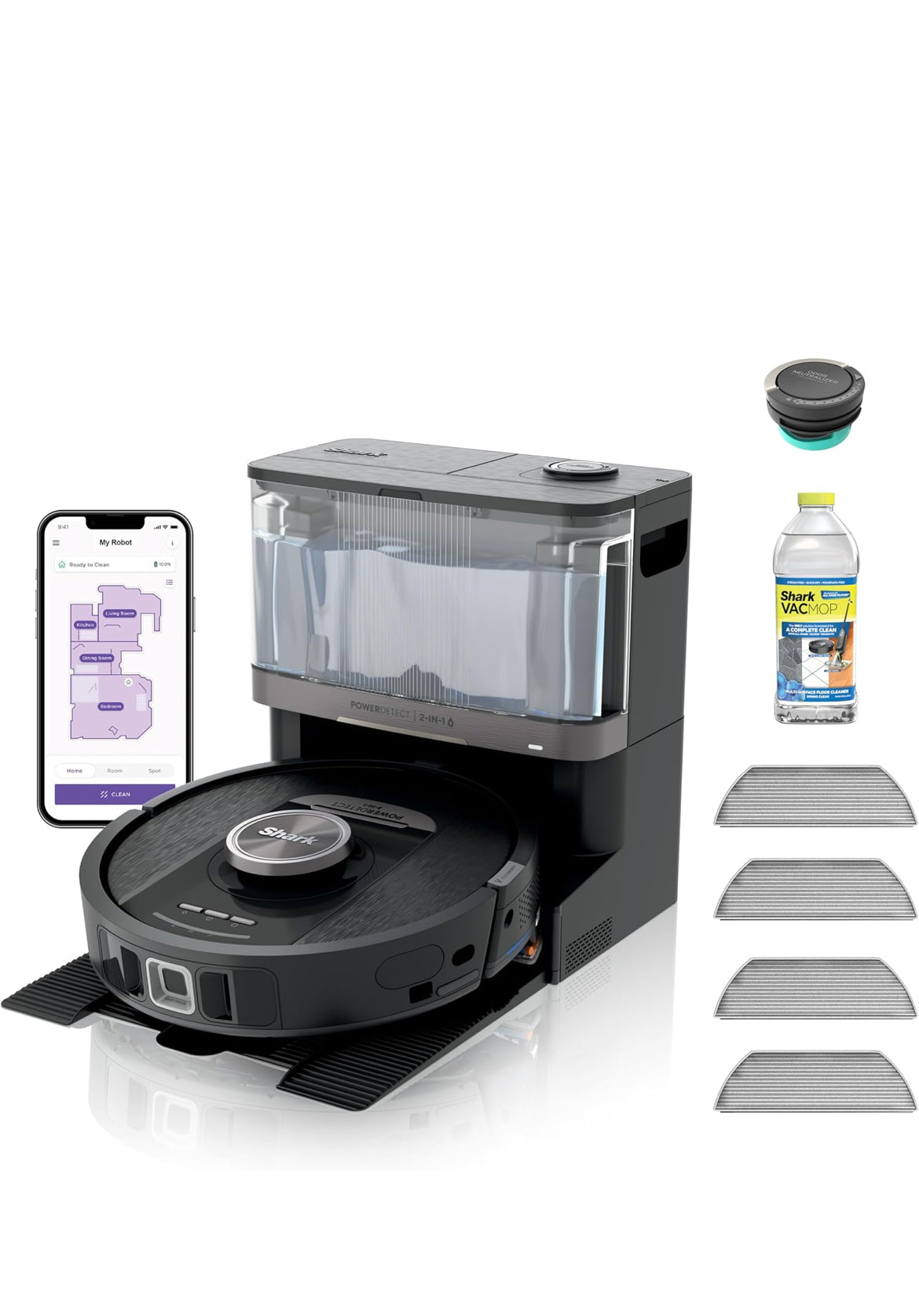 Shark Power Detect NeverTouch, Self-Empty & Self-Refill, Robot Vacuum and Mop - NEW