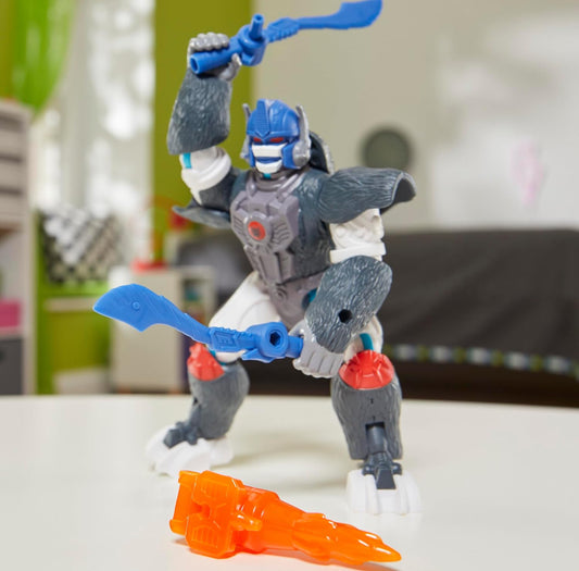Transformers MixMashers Optimus Primal Pasgemaakte Saamstelbare Aksiefiguur & Toebehore, 5-duim-skaal (12 cm) Robot Speelgoed vir Kinders Ouderdom 4+