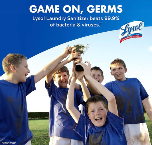 Lysol Sport Wasgoedontsmetter Byvoeging, Ontsmettingsvloeistof vir Gimklere en Aktiewe drag, 0% Bleikmiddel, Elimineer Reukveroorsakende Bakterieë, 41oz