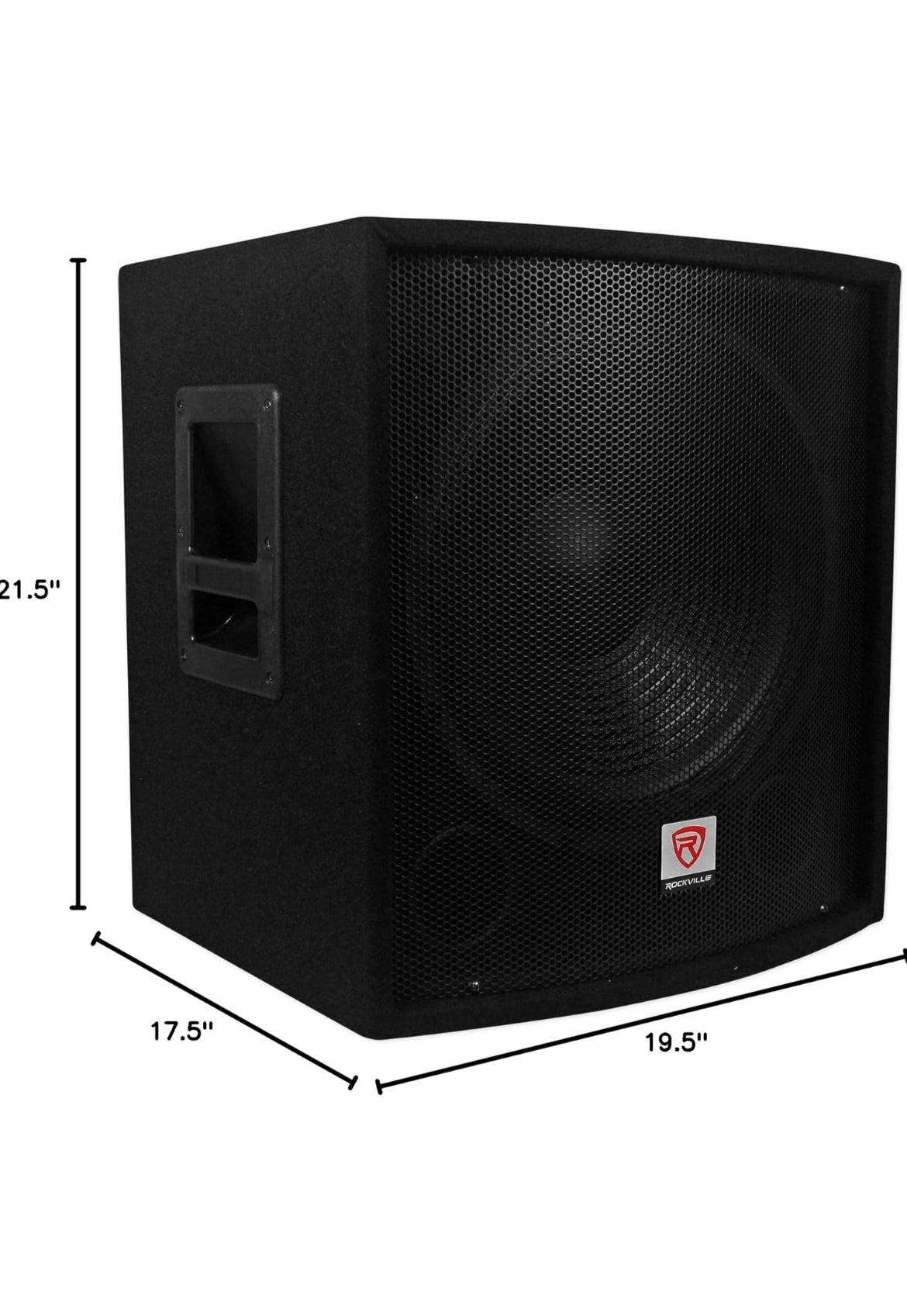 Rockville SBG1158 15" 800W Passiewe Pro DJ Subwoofer, MDF-kas/paalmontering, Swart