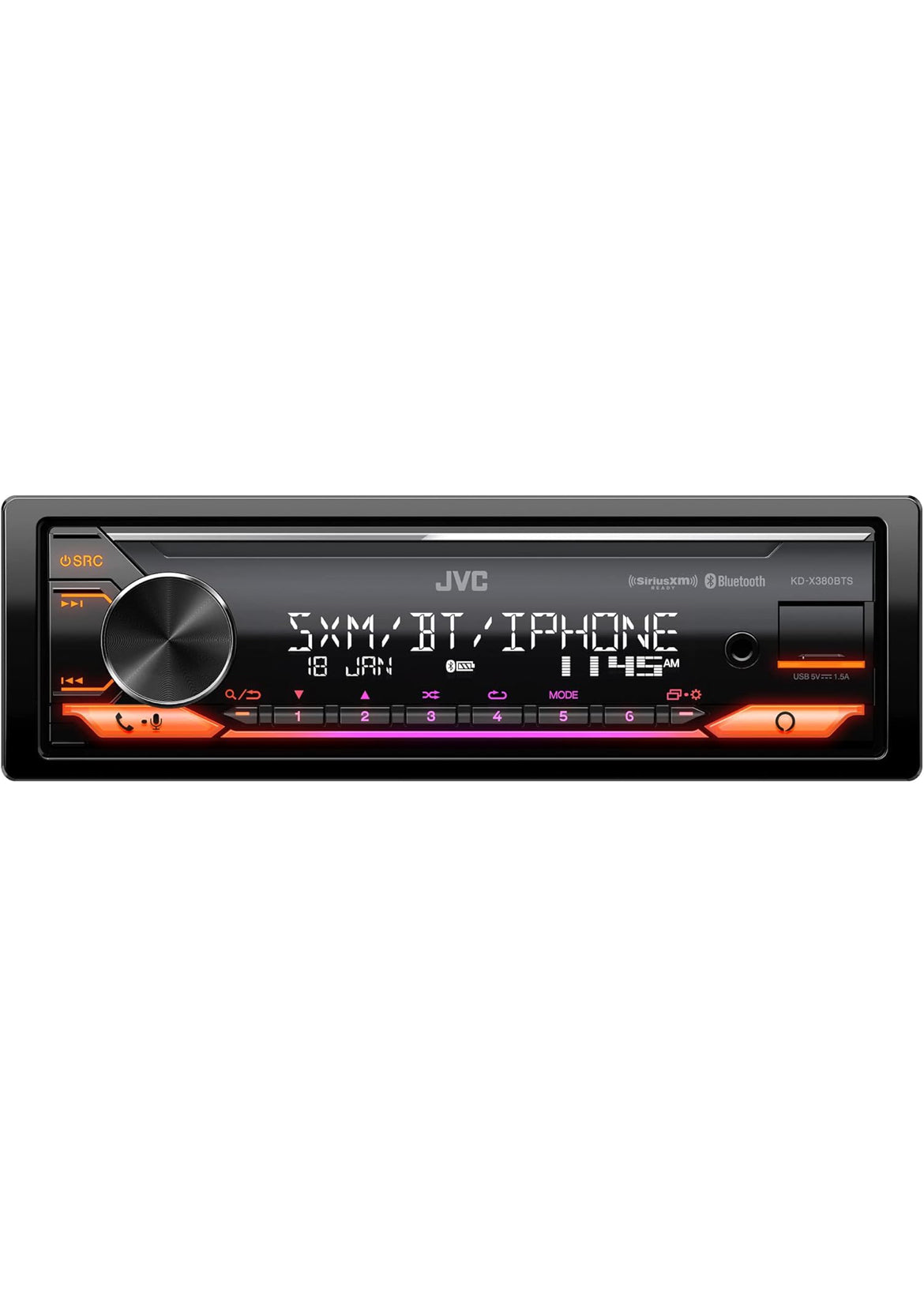JVC KD-X380BTS Digitale Mediakarontvanger met Bluetooth, USB, SiriusXM, Amazon Alexa