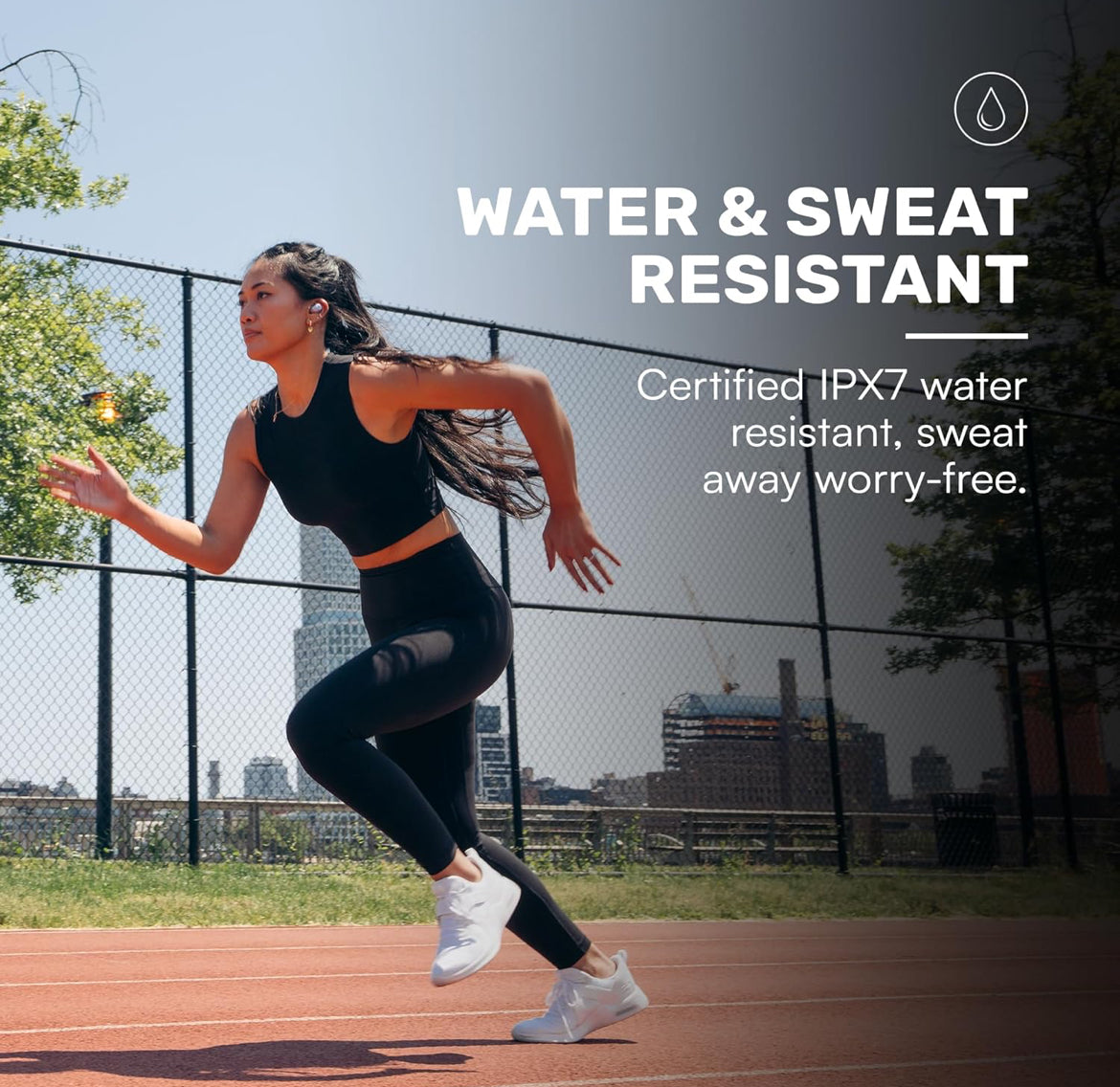 Raycon Fitness Bluetooth Ware Draadlose Oorfone met Ingeboude Mikrofoon 56 Ure Battery, IPX7 Waterdig, Aktiewe Geraaskansellasie, Bewustheidsmodus, en Bluetooth 5.3 (Blou)
