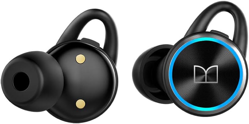 Monster Clarity 101 AirLinks Wireless Earbuds, Bluetooth 5.0 in-Ear Headphones with Charging Case, Stereo Earphones Deep Bass Sound, IPX5 Waterproof, Built-in Mic, Clear Call, Secure Fit for Sports