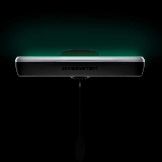Monster Illuminessence Veelkleurige Ligbalk met Veelposisiebasis, Aanpasbaar, Maak Enige Plek Veranderinge met Mobiele Toepassing, Versoenbaar met Alexa, Google Assistent, Siri, 2-pak