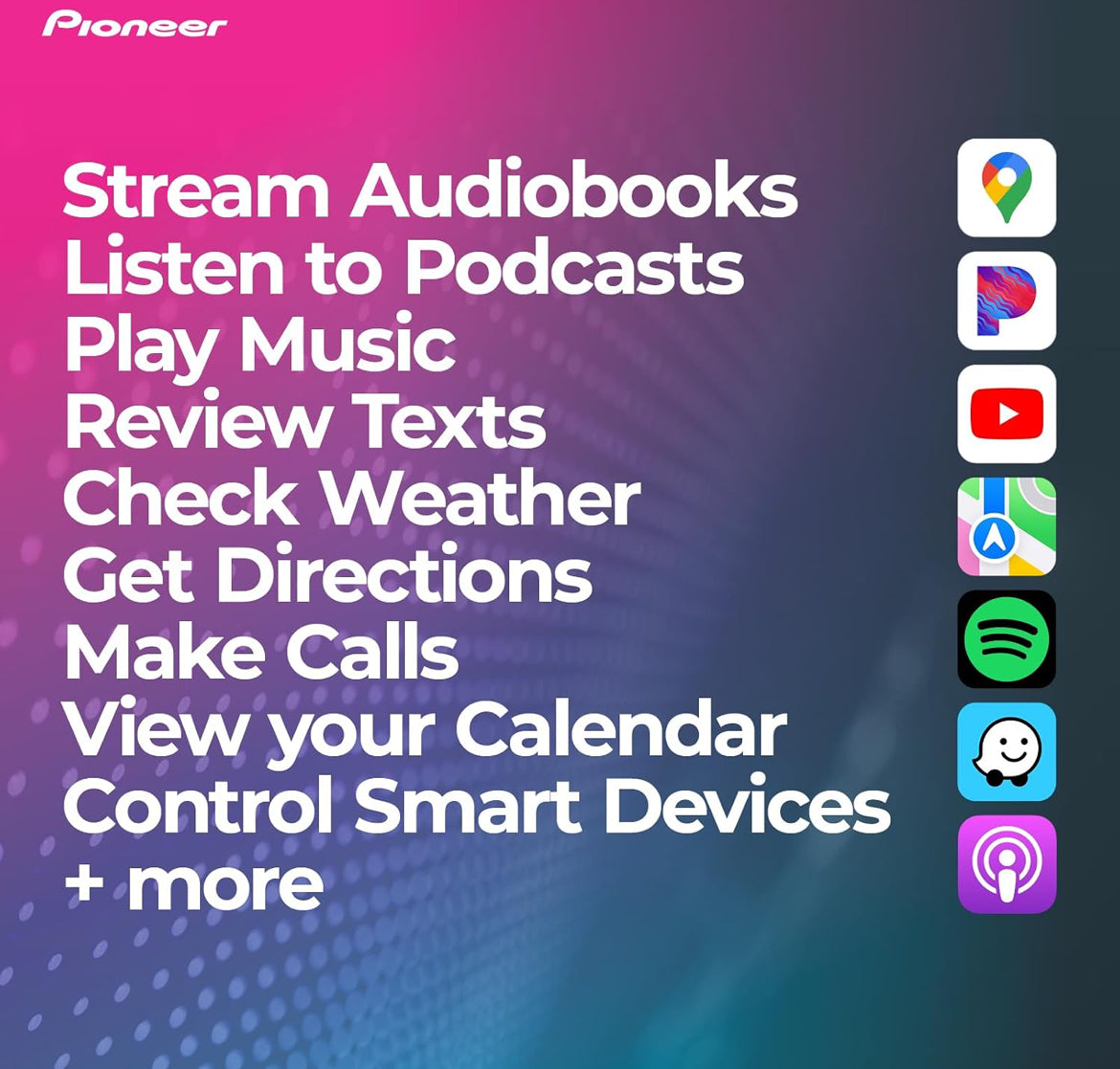 Pioneer DMH-C5500NEX 8" Capacitive Touchscreen Modular Chassis Car Stereo
Digital Multimedia Receiver, Wired Apple CarPlay & Android Auto, Alexa, Bluetooth, Backup Camera, FLAC, Hi-Volt RCA