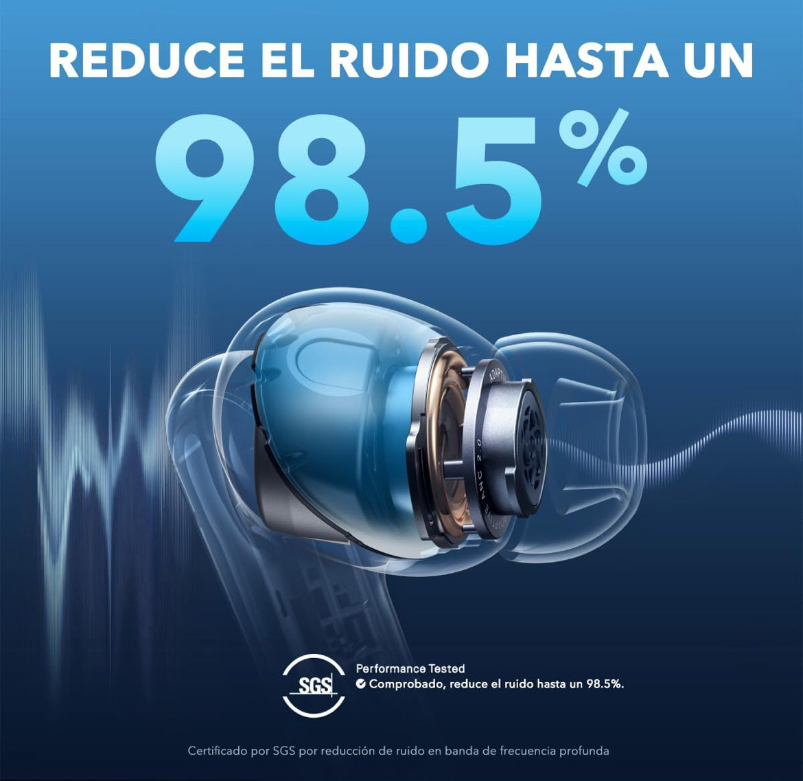 Soundcore by Anker Liberty 4 NC Noise Cancelling Earbuds, 98.5% Noise Reduction, Adaptive Noise Cancelling to Ears and Environment, Hi-Res Sound, 50H Battery, Wireless Charging, Bluetooth 5.3
