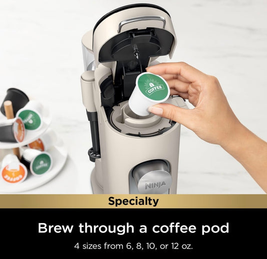 Ninja Pod & Grounds Specialty XL Enkelbedienings Koffiemaker, K-Cup Peul Versoenbaar - Klip