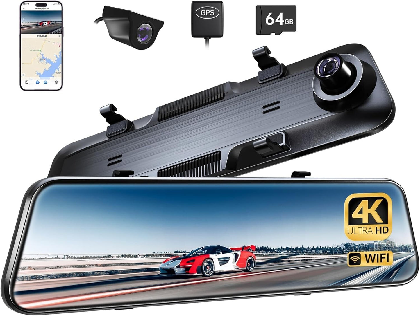 Pelsee Dash Cam and Rear View Camera | Complete Vehicle Surveillance Solution