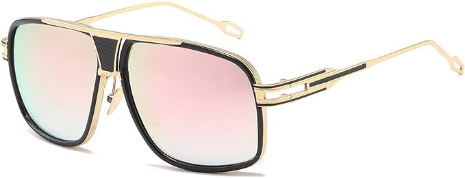 Sunglasses Men Women Unisex Goggle Alloy Big Frame Metal Punk Style Shield