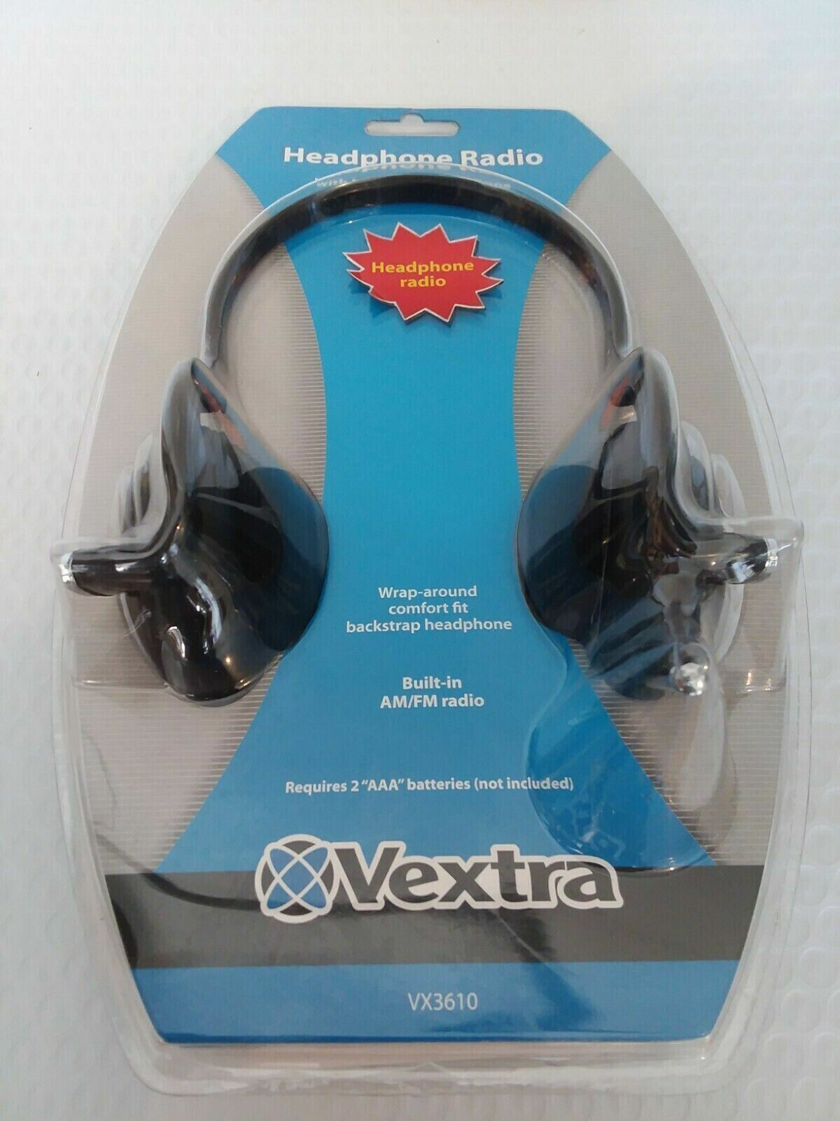 Portable Walkman Radio Vextra VX3610 Built-in AM/FM Radio Headphones Head Set