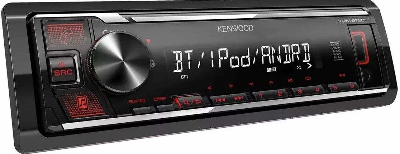 Kenwood KMM-BT205 Single Din Bluetooth Front USB AUX Digital Media Receiver NEW