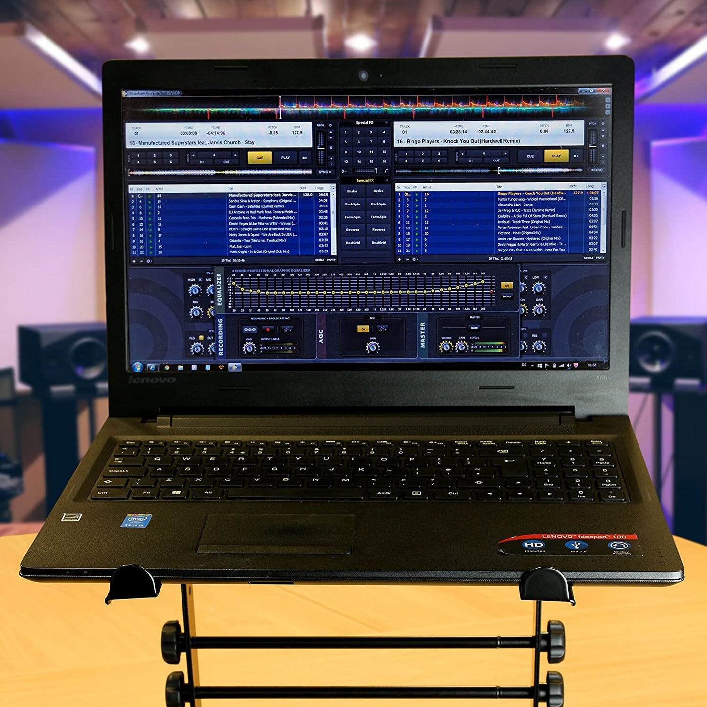 Adjustable Height Anti-Slip Design Portable DJ Lightweight Metal Laptop Stand
