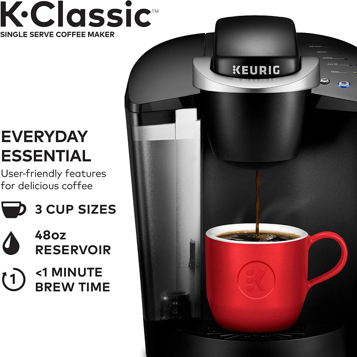 Keurig K-Classic Single Serve Coffee Maker W/ Keurig Variety Pack 40 K-Cup Pods