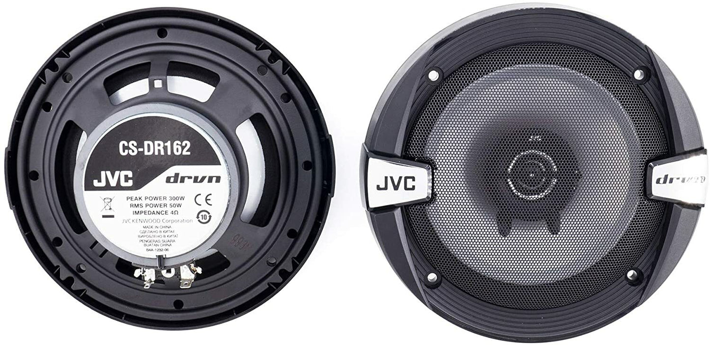 JVC CS-DR162 DRVN Series 6.5 Inch 2-Way 300 Wats Car Speakers Coaxial - Set of 2
