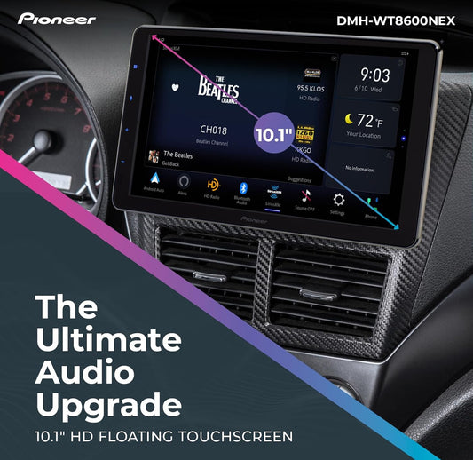 Pioneer 10.1" HD Touchscreen Floating Display Car StereoDigital Multimedia Receiver, Wireless CarPlay & Android Auto, Amazon Alexa Built-In, Bluetooth, FLAC, Backup Cam, HD Radio