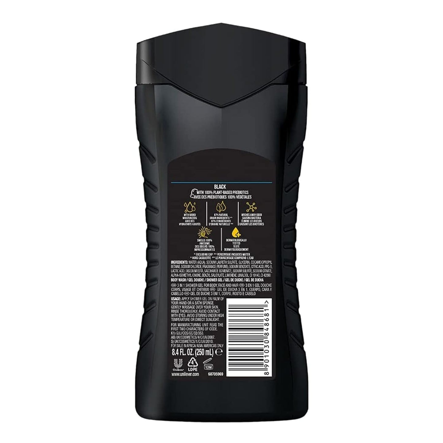 AXE Black- Frozen Pear & Cedarwood Scent 3 in 1 Body wash 12HR Refreshing Fragrance