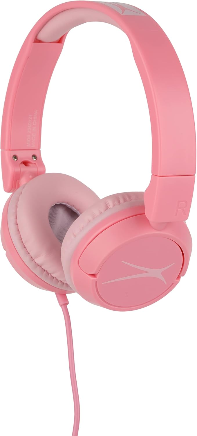 Altec Lansing Oor-die-oor-koptelefoon vir Kinders - Bedraad - Volumebeperkende Tegnologie vir Ontwikkelende Ore, Ouderdomme 6-9, Ideaal om Tuis te Leer, Pienk