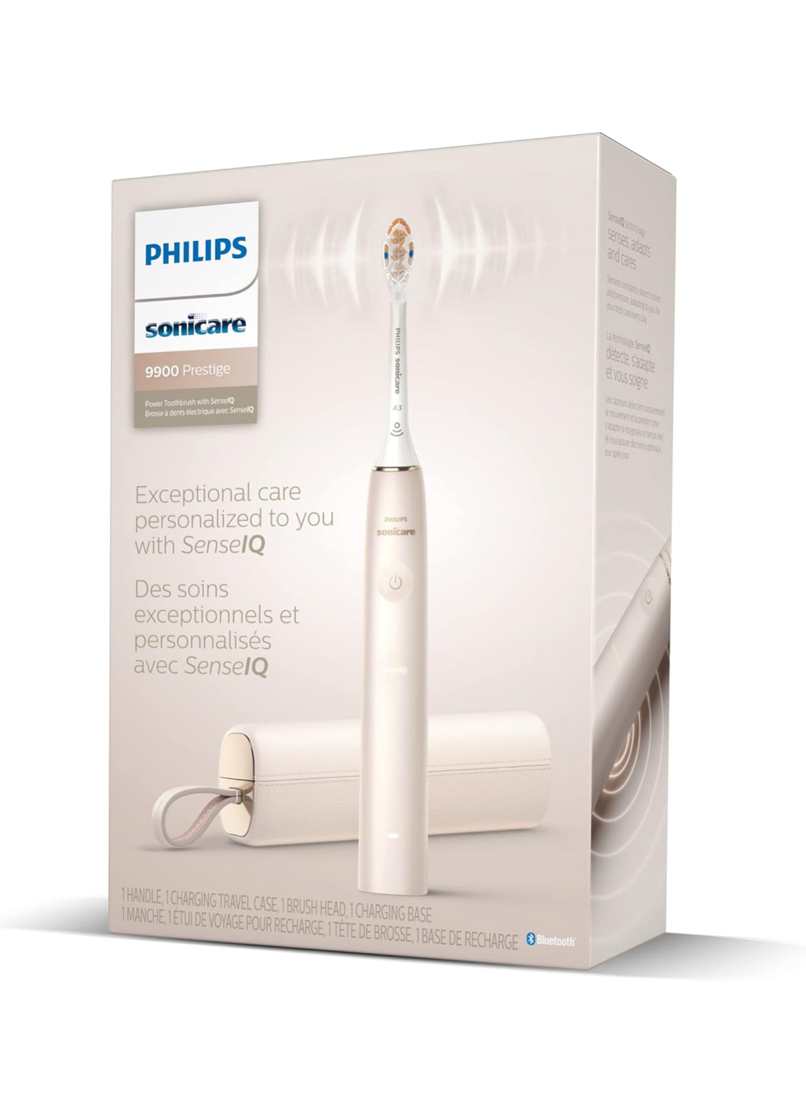 Philips Sonicare 9900 Prestige Herlaaibare Elektriese Kragtandeborsel met SenseIQ - (Sjampanje)