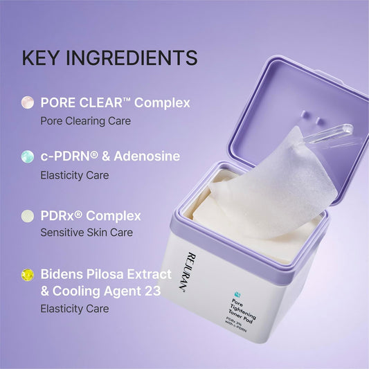 Pore Cleansing & Refining Care with PDRx 3%, PDRN, AHA, PHA, BHA & LHA for Smoother Skin Texture, Korean Skincare (60 Pads - 7.43 fl oz)