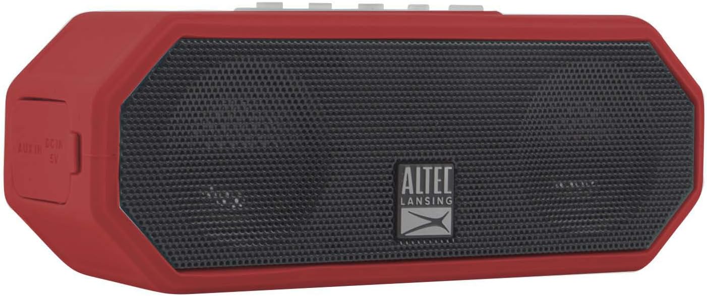 Altec Lansing LifeJacket H2O 4 - Waterdigte Bluetooth-luidspreker, Duursame en Draagbare Luidspreker met Stemassistent, 10 Uur Batterylewe en 30 Meter Bereik, Ware Rooi
