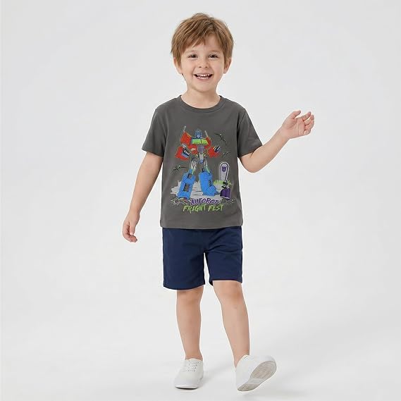 Transformers Optimus Prime Decepticon Boys Halloween Short Sleeve T-Shirt for Big Kids