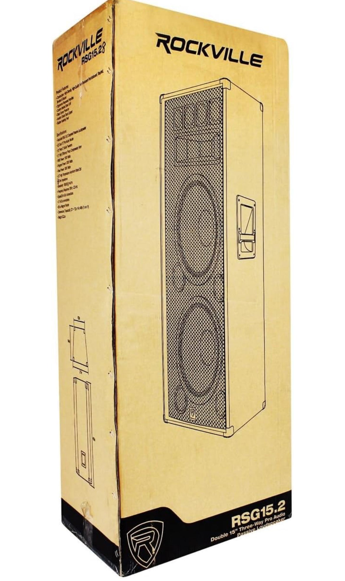 Rockville RSG15.2 Dual 15” 3000 Watt 3-Way Passive DJ/Pro PA Speaker