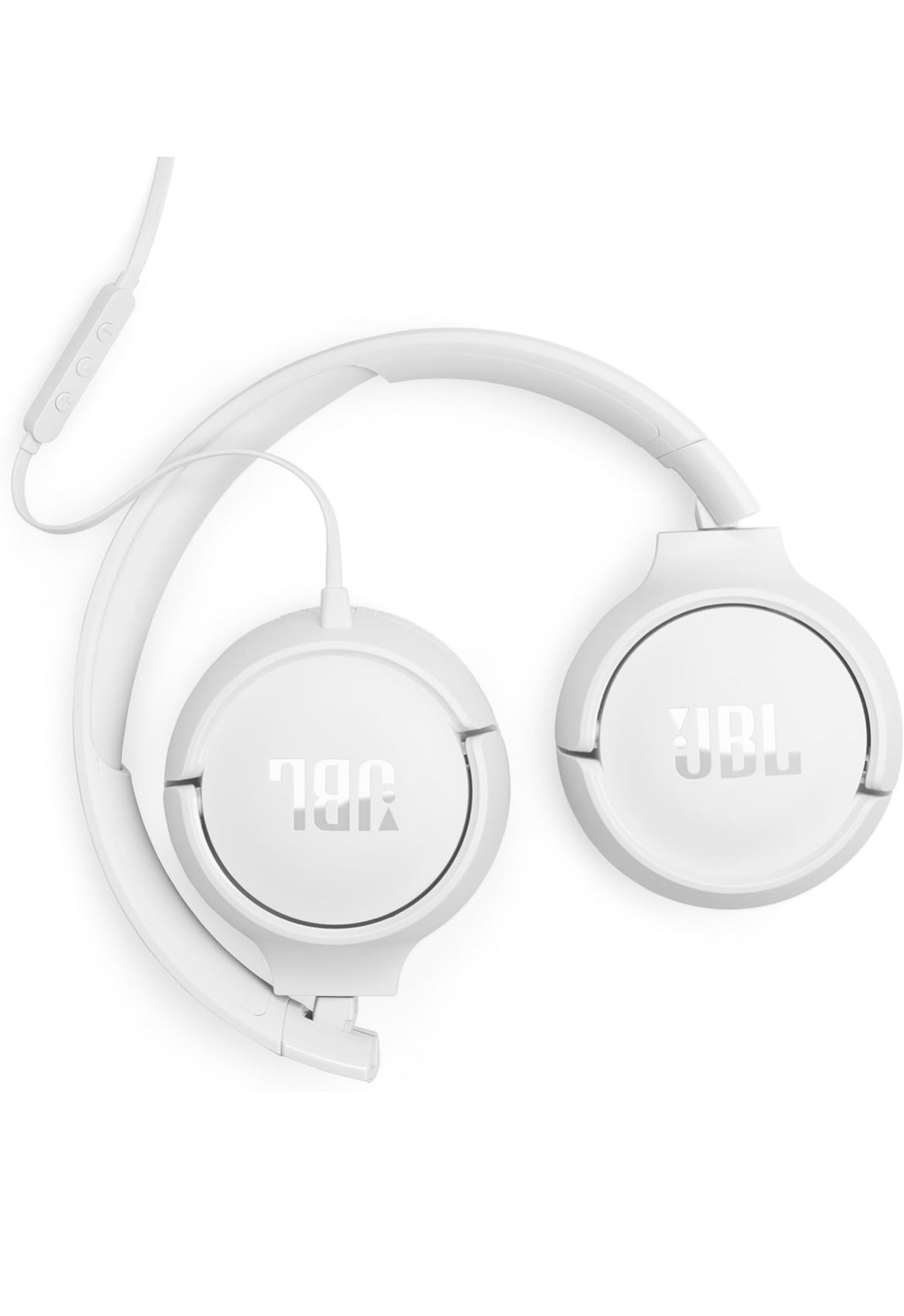 JBL Tune 520C - USB-C Wired on-Ear Headphones with Hi-Res Audio Support, Pure Bass Sound, Comfort fit, USB-C connectivity, 3-Button Remote with Microphone and EQ presets Control (White)